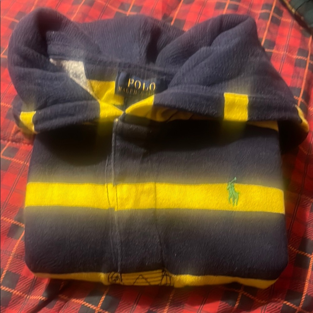 Polo by Ralph Lauren Navy and Yellow Striped Hoodie